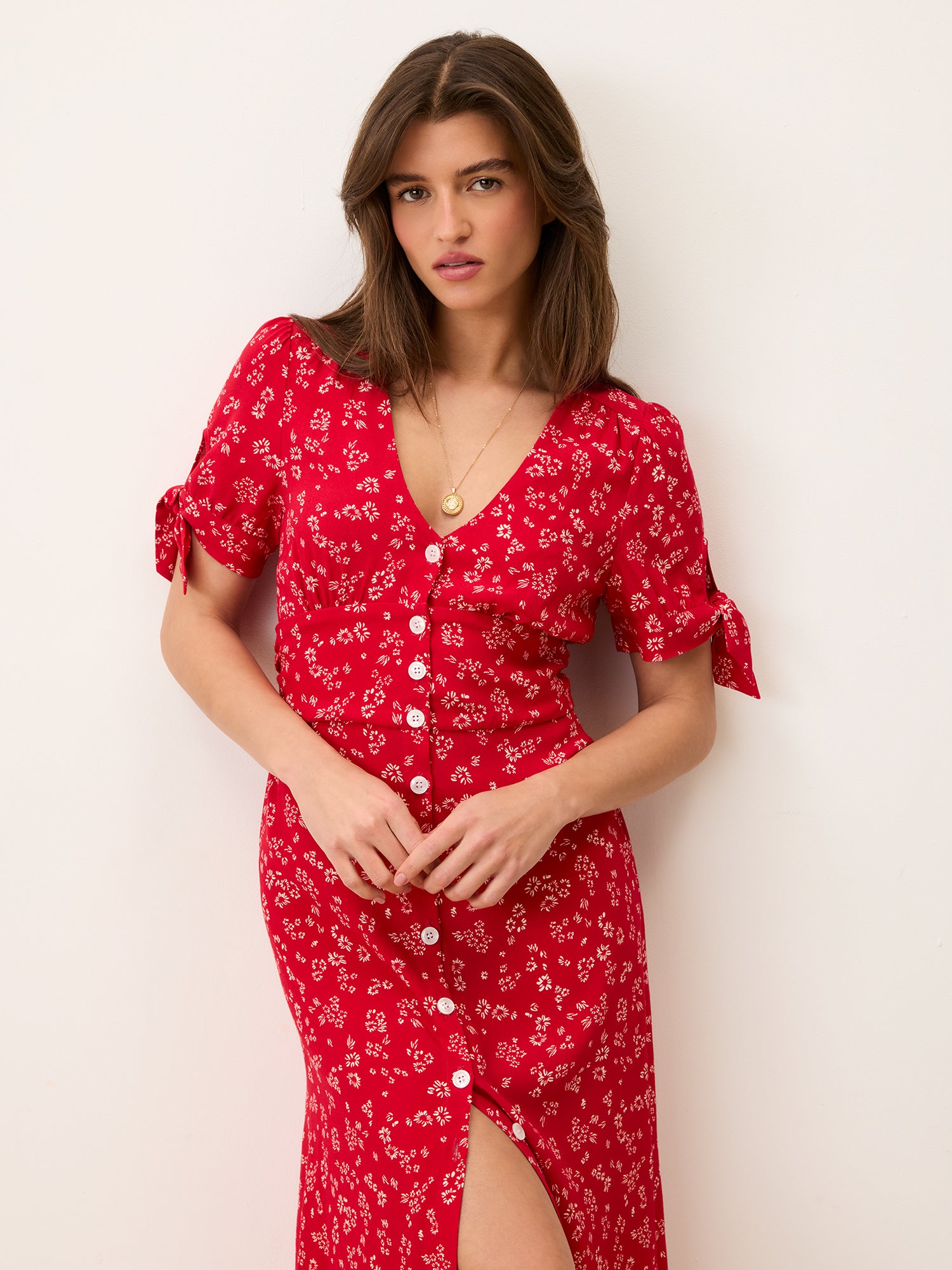 Rouje ルージュ　Laura dress 花柄　ワンピース　34 IENA Red floral-print midi dress – Laura | Rouje