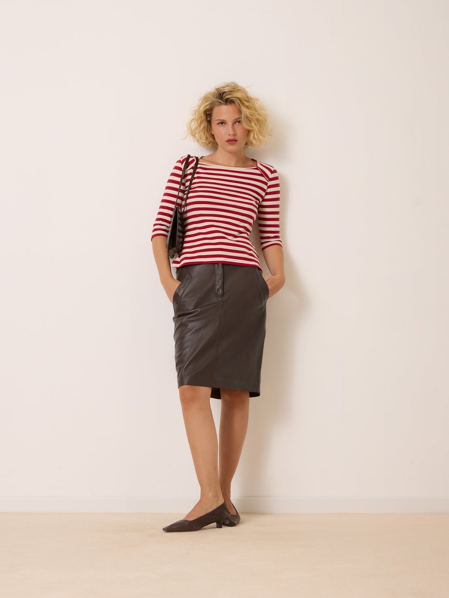 スカート Rouje paris CARINA skirt 34 Red flowing midi skirt