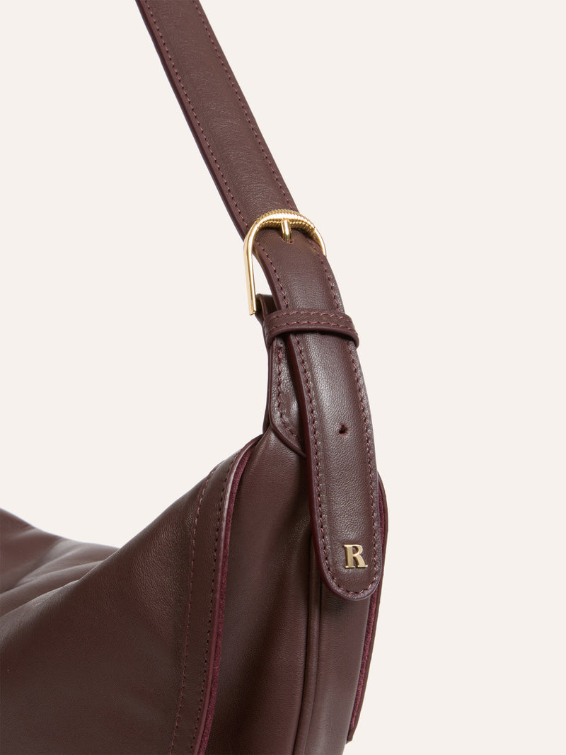 L'AMANT griotte red leather bag, side view by Rouje