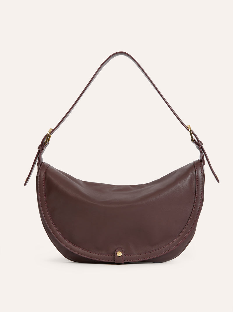 L'AMANT griotte red leather bag, back view by Rouje
