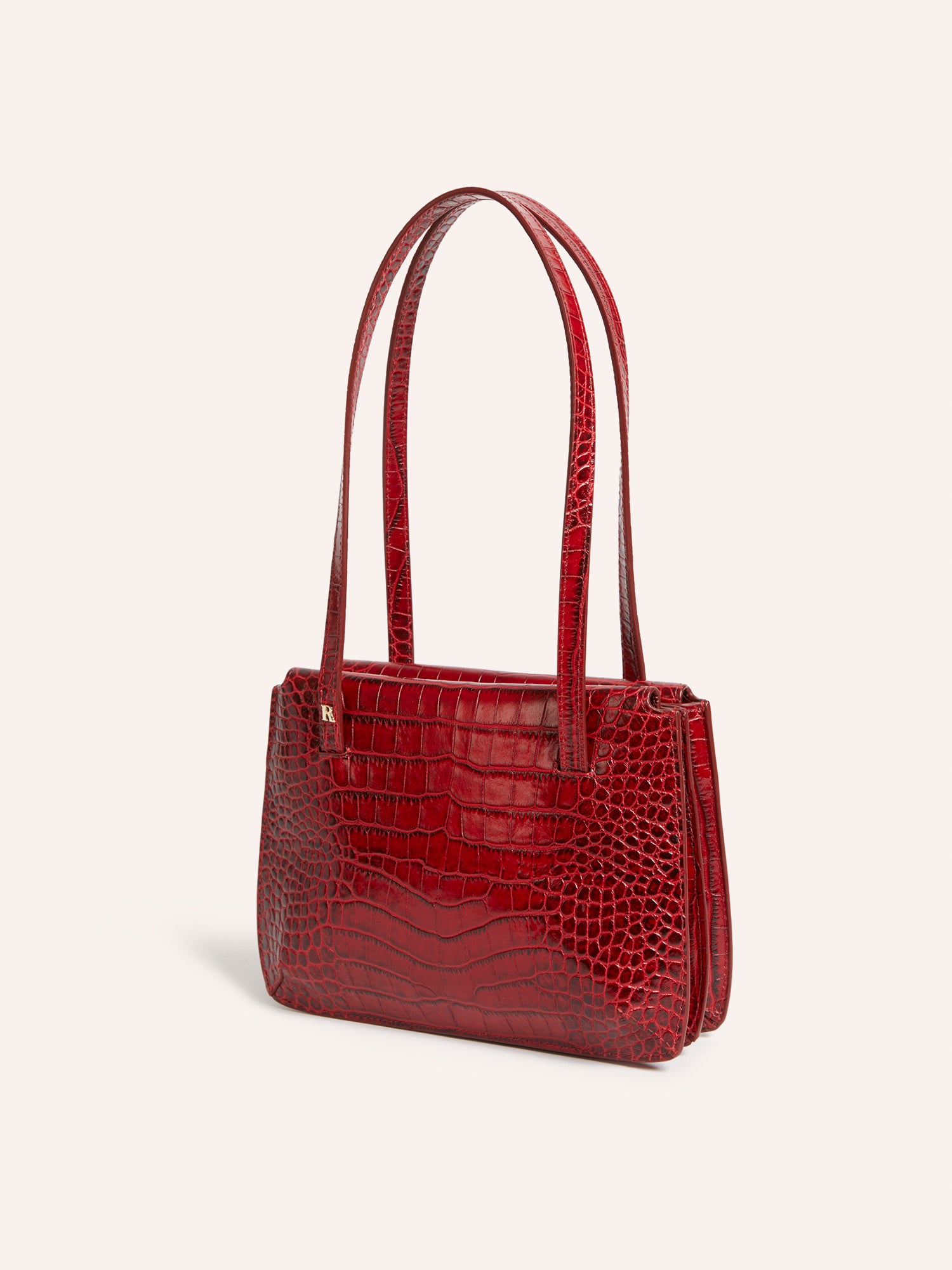 Crocodile-look leather handbag | Rouje