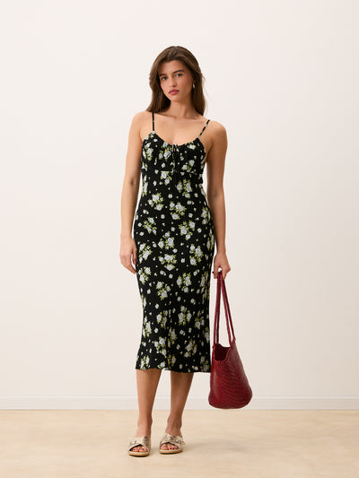 rouje midi dress Blue cotton midi dress Roselene