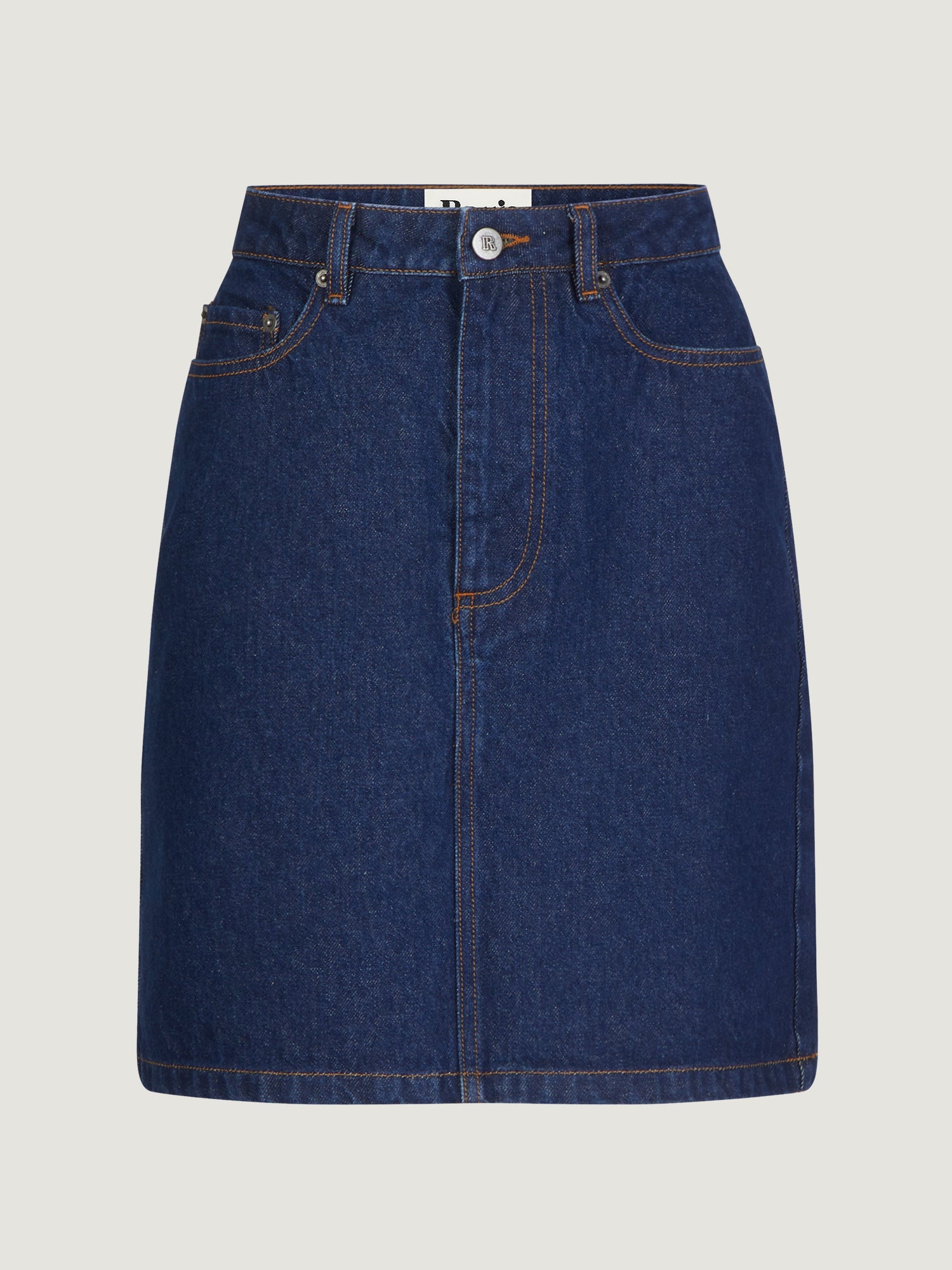 Short skirt in plain raw denim | Rouje