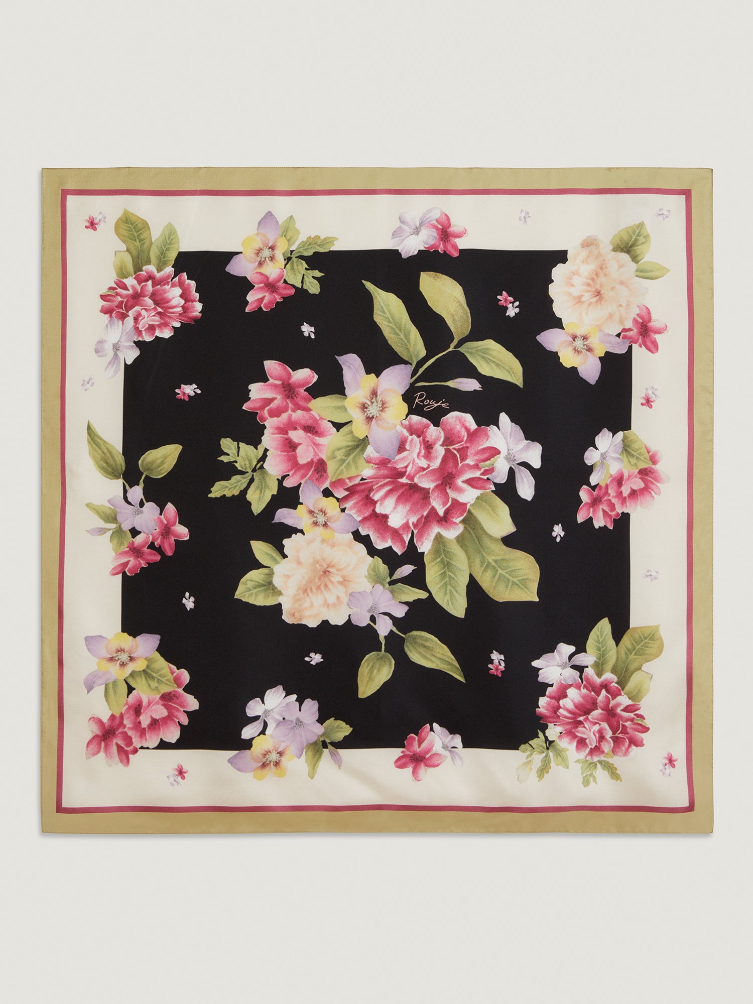 Pañuelo de seda cuadrado estampado | Rouje