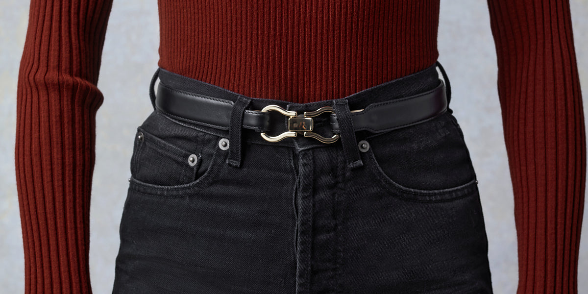 Ceinture Rodier Femme En Cuir Véritable - Coffret Avec 2 Boucles Interchangeables OR Et INOX NOIR - Taille Ajustable 36 à 52