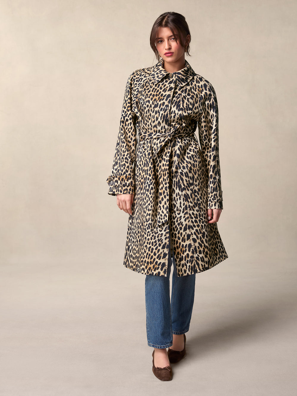 Trench Coat Imperméable Imprimé Léopard Gerard Darel Taille 40 - Occasion Très Bon état