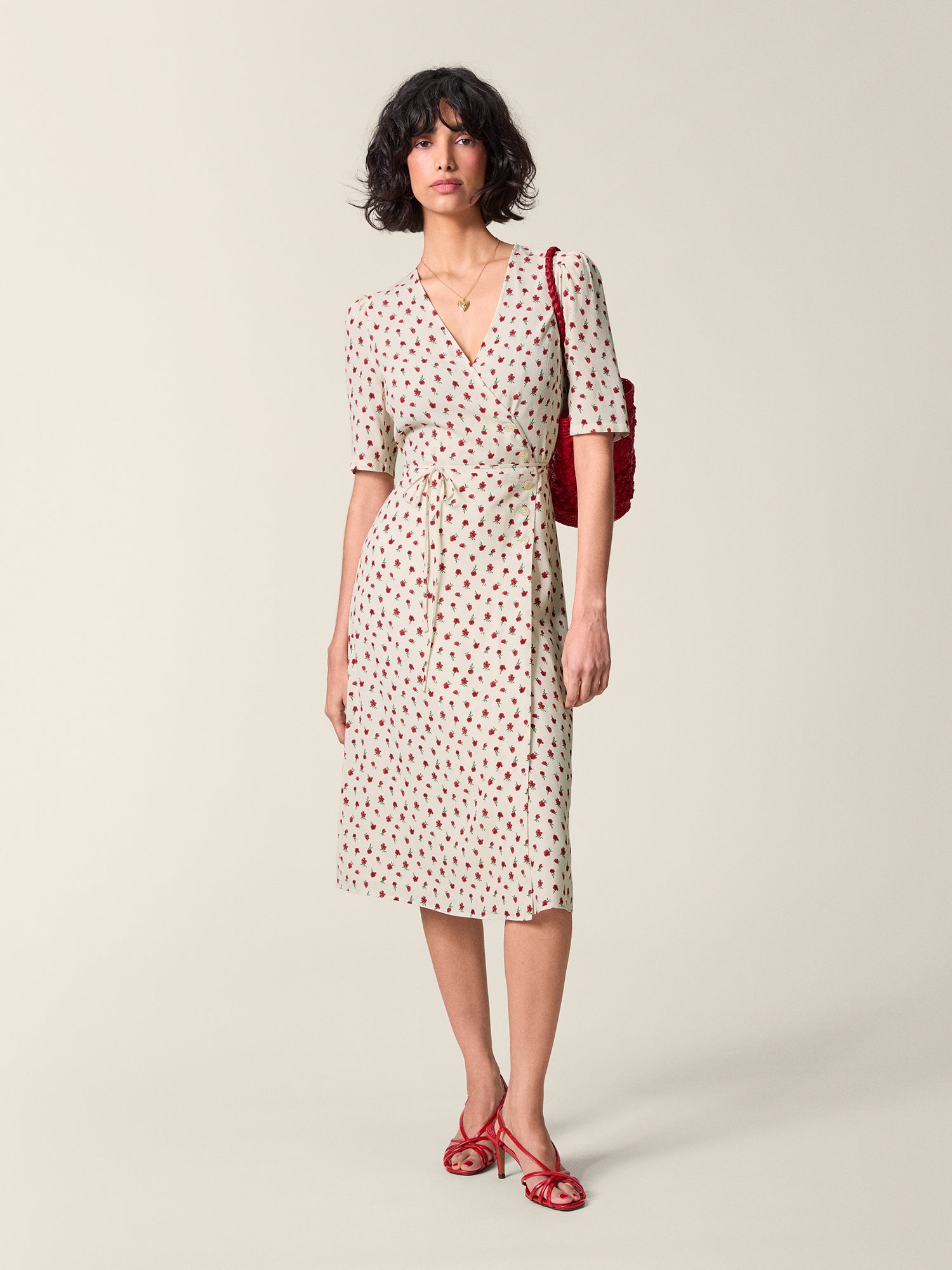 Full front view of the Gabin wildflower print dress.