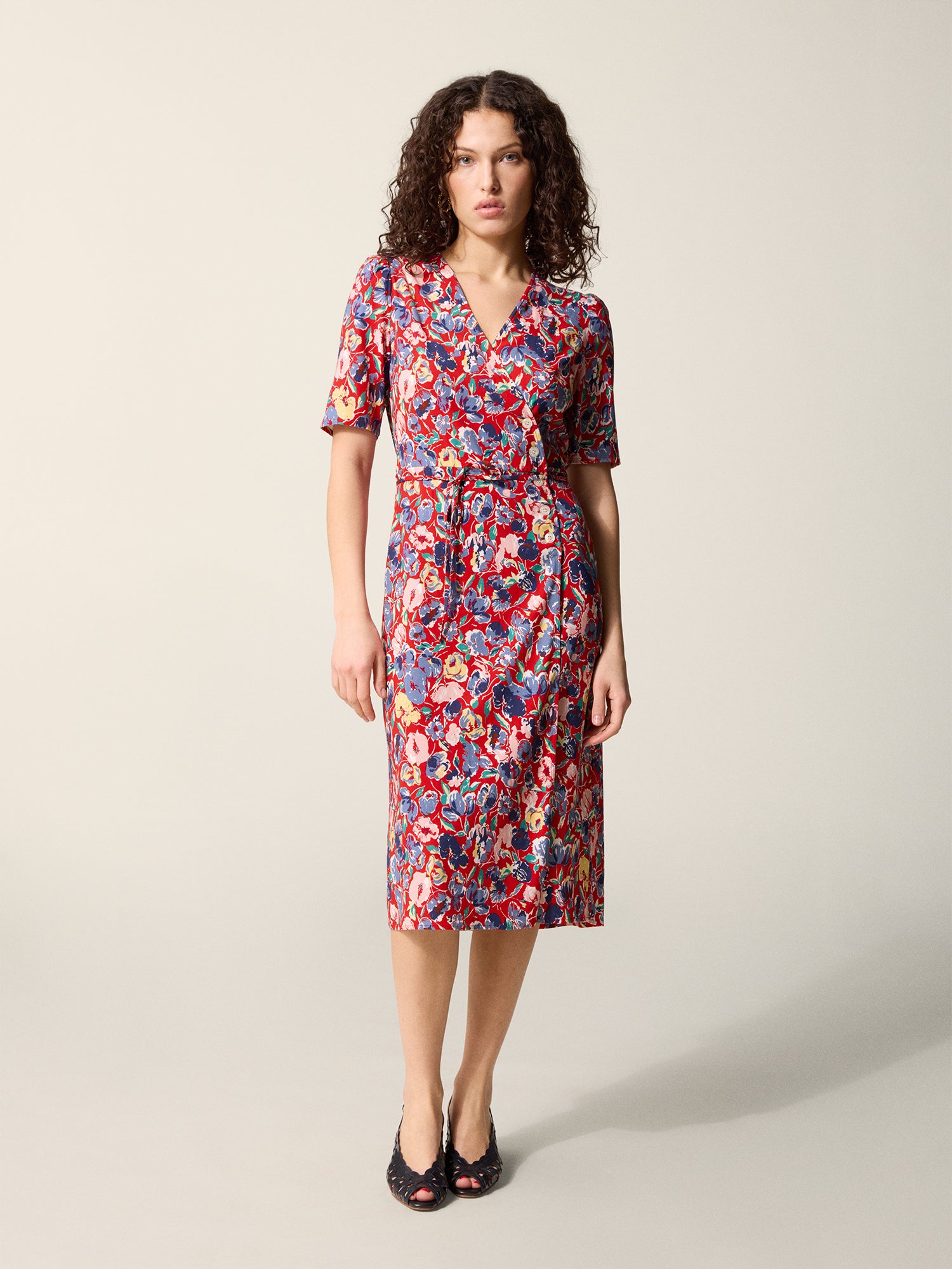 Full front view of the Gabin à Fleurs portfolio dress.