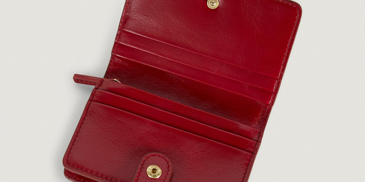 Portefeuille en cuir rouge | Rouje