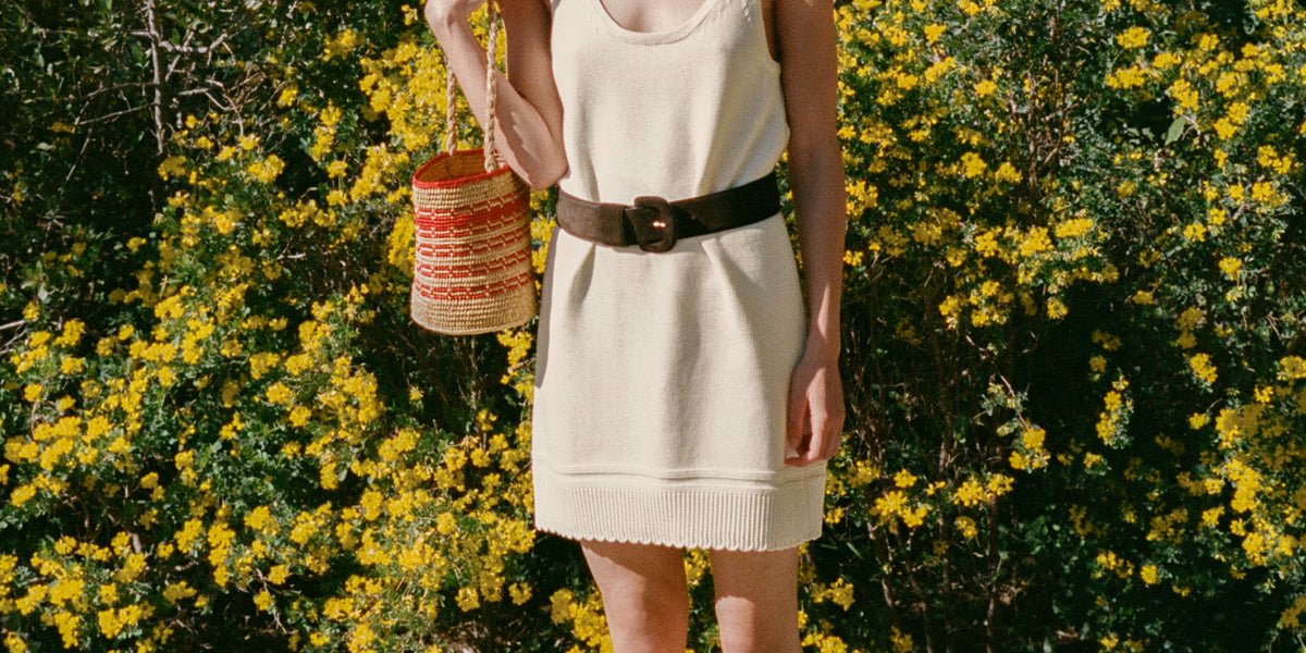 Rouje - CHACHA Dress - Organic Cotton - Ecru fine-knit short Dress - White - 40 Rouje - CHACHA Dress - Organic Cotton - Ecru fine-knit short Dress - White - 40