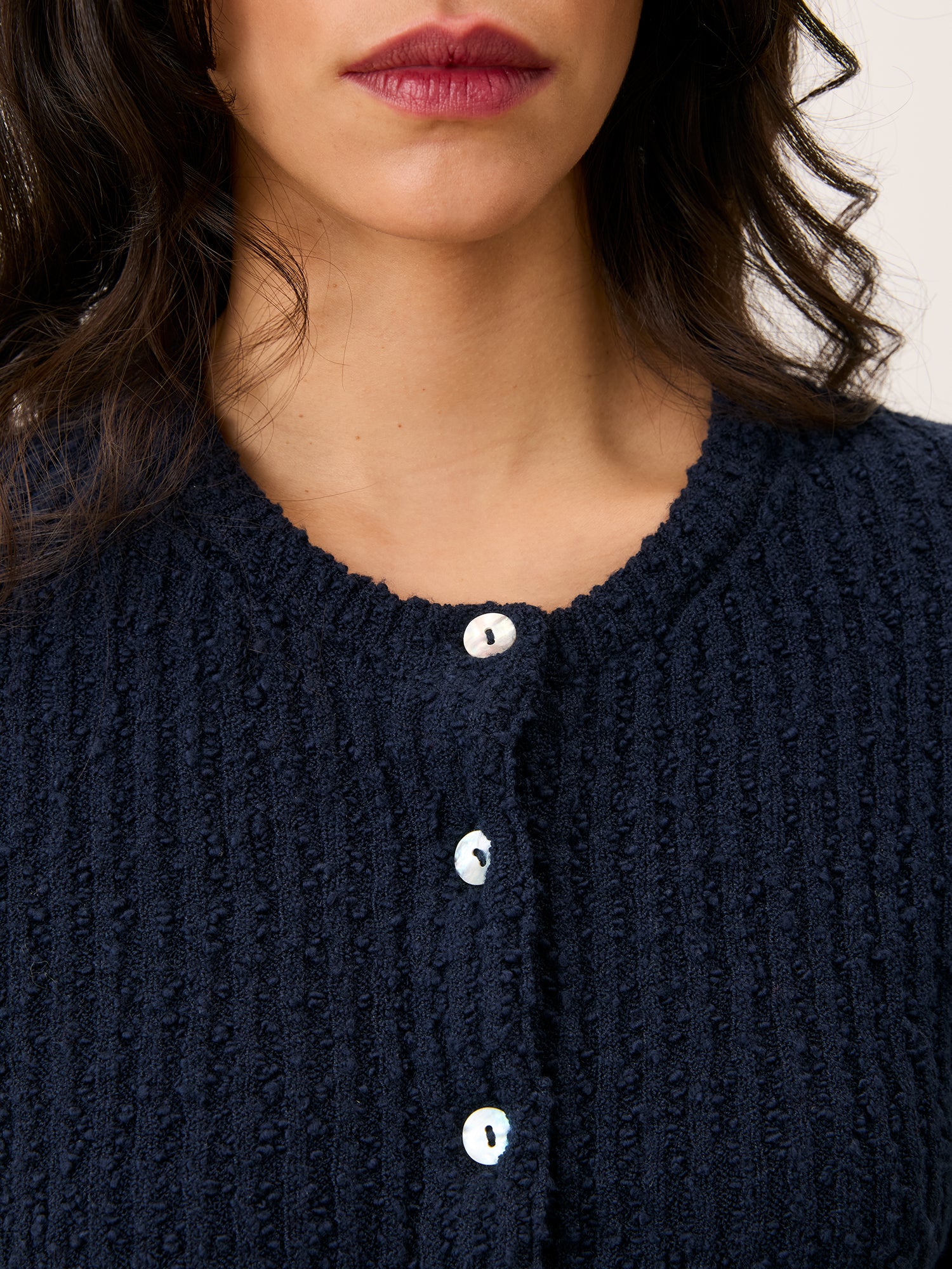 Navy long-sleeved cardigan – Loica | Rouje