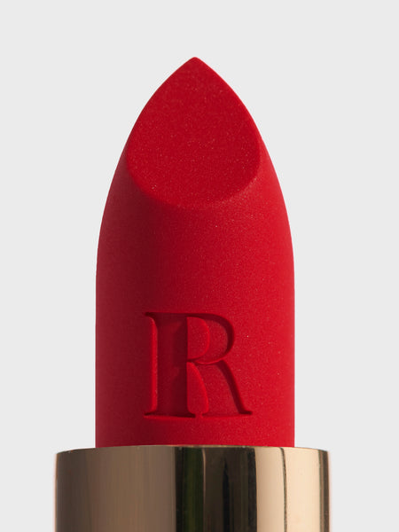 Bright red clean vegan matte lipstick | Les Filles en Rouje