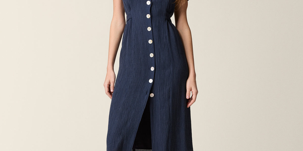 rouje denim dress Mini sleeveless dress in red denim  Alberta