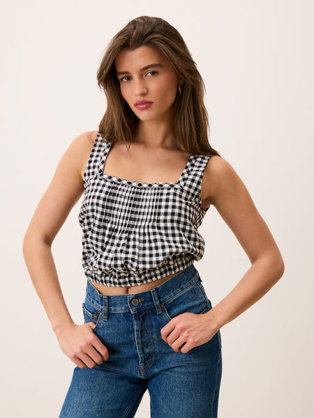 Black gingham top – Mina | Rouje