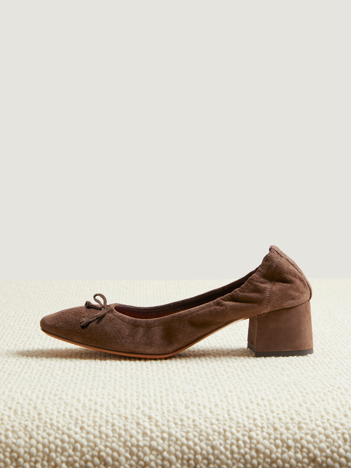 Block heel ballet pumps with round toe, gold-coloured, La Redoute  Collections | La Redoute