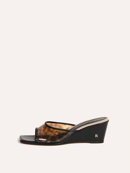 Mules compensées en cuir écaille | Rouje