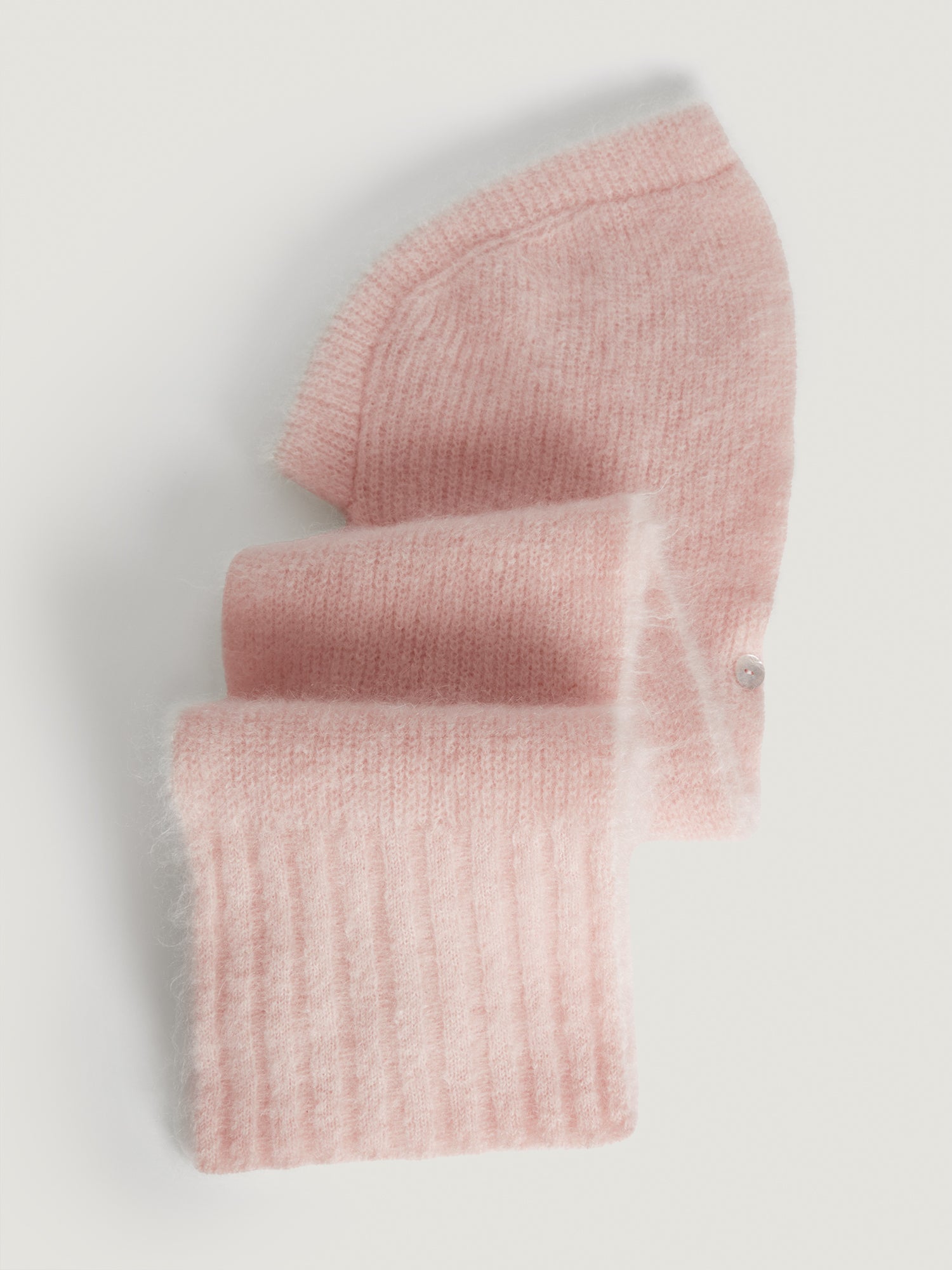 Gorro y bufanda de mohair 2 en 1 rosa | Rouje