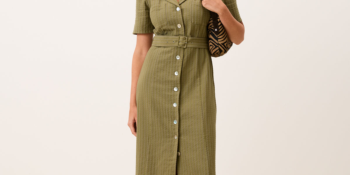 Green midi dress Raella | Rouje Green midi dress Raella | Rouje