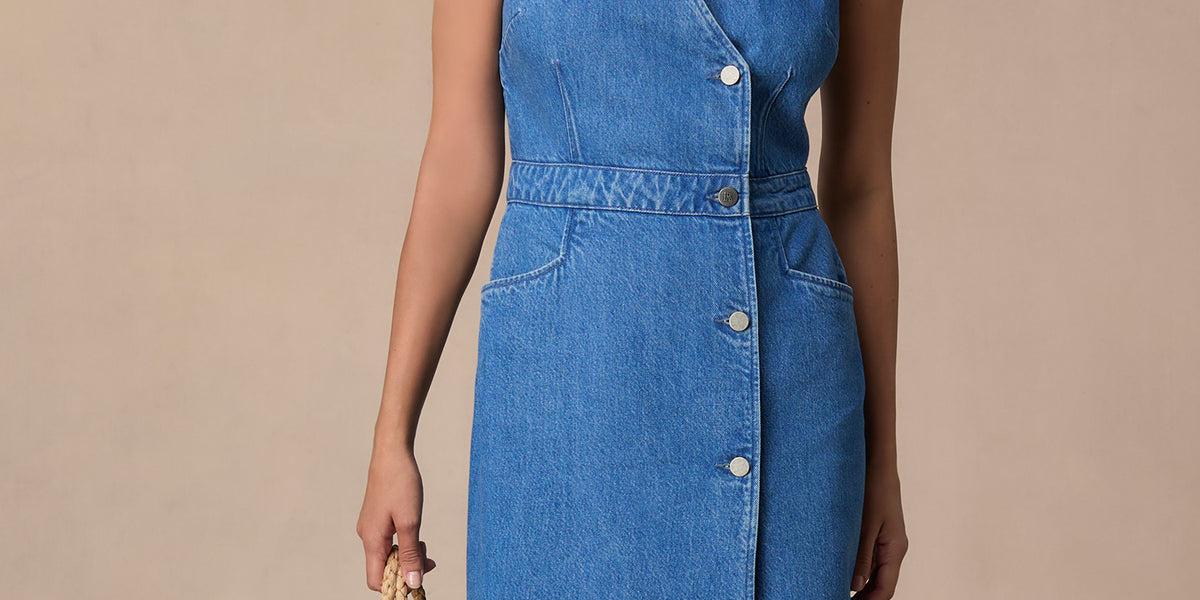 rouje denim dress Raquel Uni Uni Bleu  Rouje