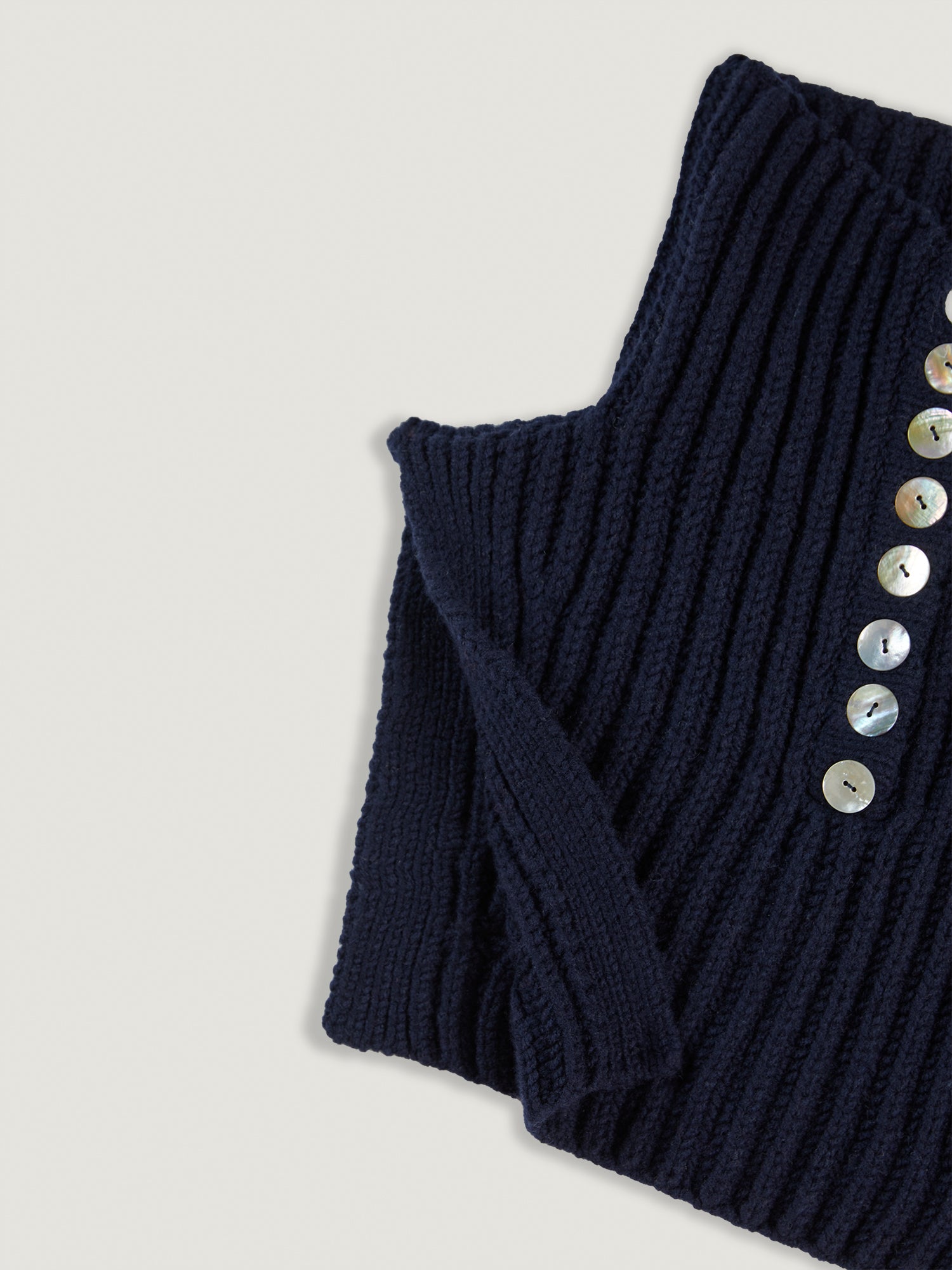 Calentador de cuello ancho efecto babero en lana merino jaspeada | Rouje