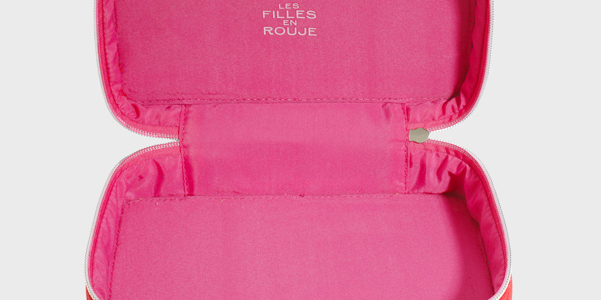 Lot De 2 Trousses Faites Main En Forme De BOUCHES - Couleurs Rouge Et Rose, Neuf Sans étiquette - Idéal Maquillage, Original