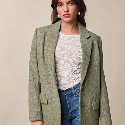 Oversize green woolen jacket | Rouje