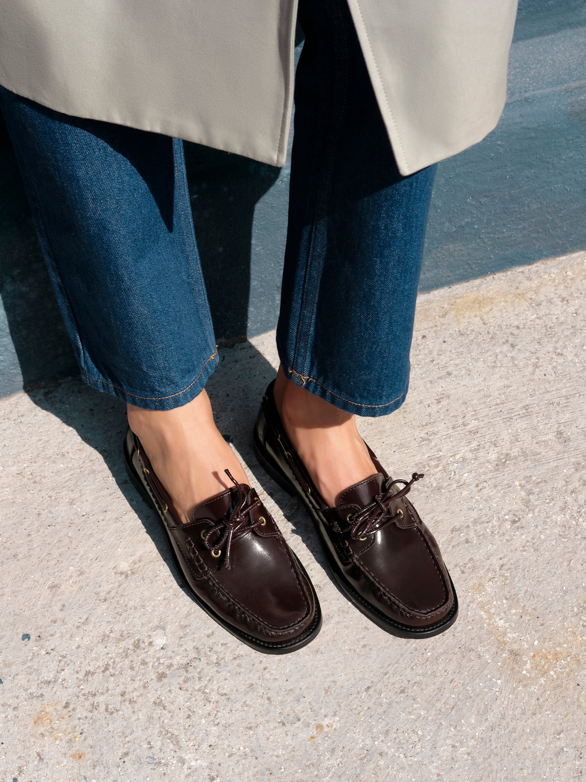 Chaussures Mocassins Plates Unisexe - Style Loafer Oxford à Lacets | Dessus Synthétique, Semelle Plate - 13