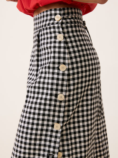 Black gingham skirt – Sheryl | Rouje