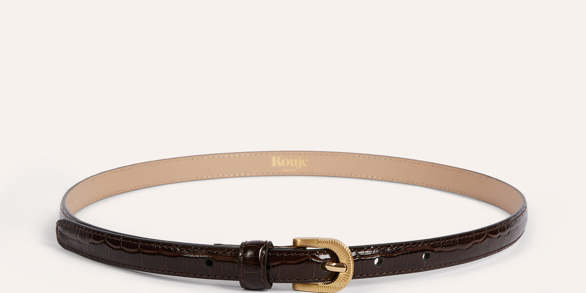 Ceinture En Cuir Brodée Chacok - Taille 100 - Noir - Origine Saint-Tropez - Neuf Sans étiquette