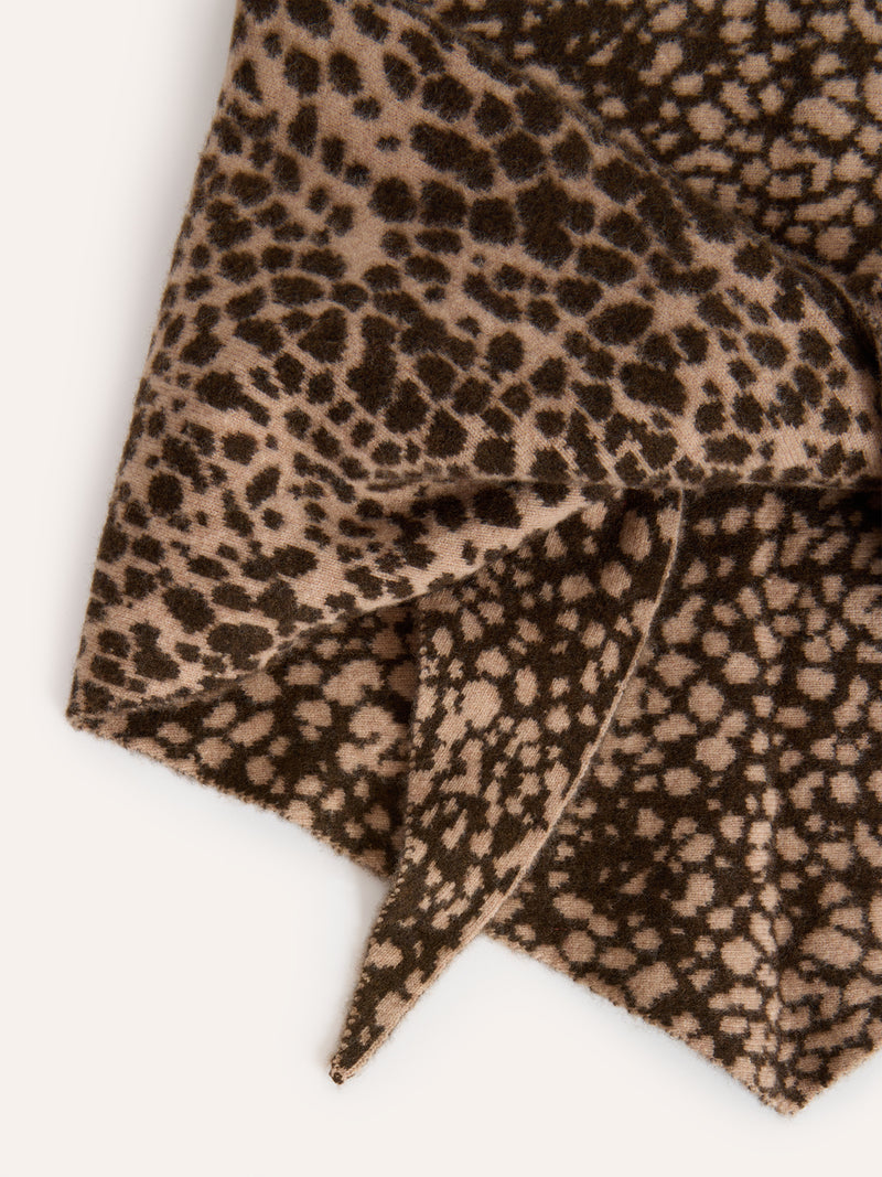 TWILLA leopard jacquard scarf, flat packshot by Rouje