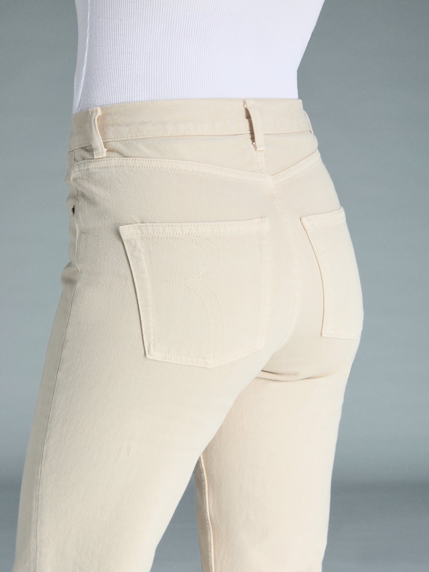 Cream straight jeans with vintage fit | Rouje